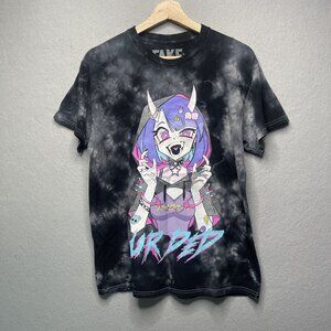 Fake Nerd "UR Dead" Anime Graphic T-Shirt Tie-Dye M